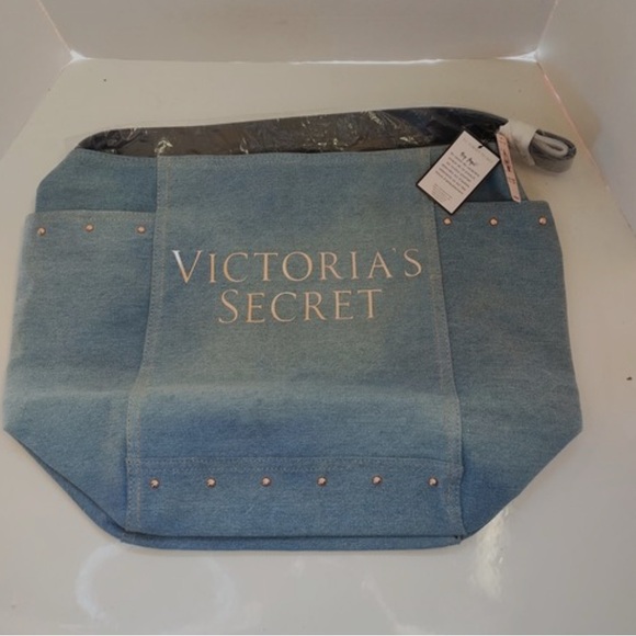 Victoria's Secret Light Blue Denim Tote - Picture 3 of 7